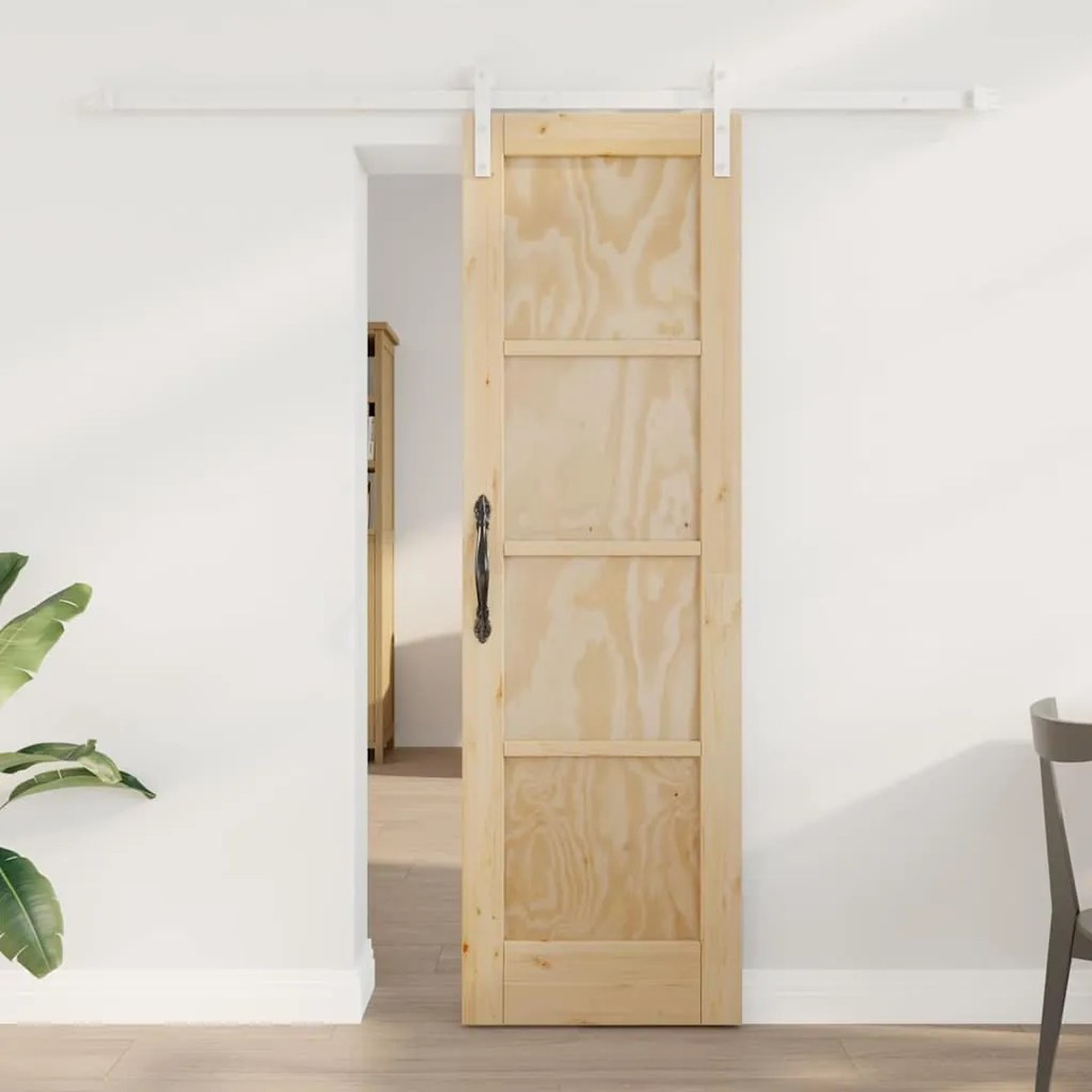 vidaXL Porta Deslizante Manual Natural e branco 61 x 198,5 cm