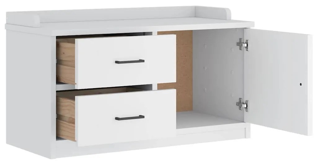 Banco de entrada SANDNES Branco 87x40x50 cm pinho maciço