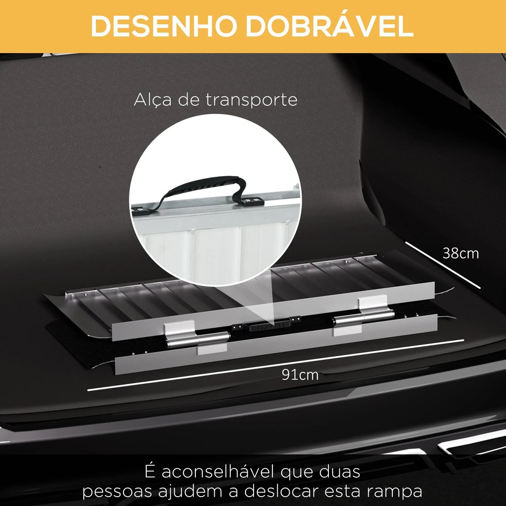 Rampa para Cadeira de Rodas Dobrável de Liga Alumínio 122 Rampa Portát