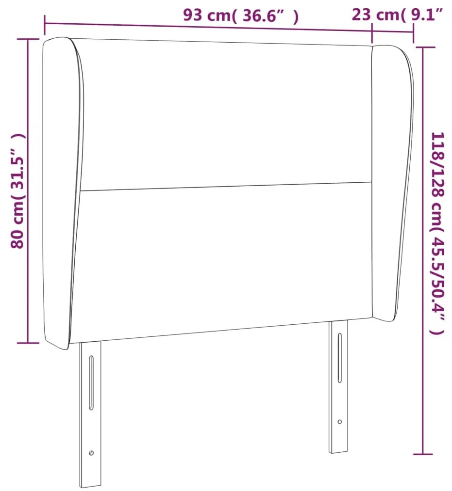 Cabeceira cama c/ abas couro artif. 93x23x118/128 cm cappuccino