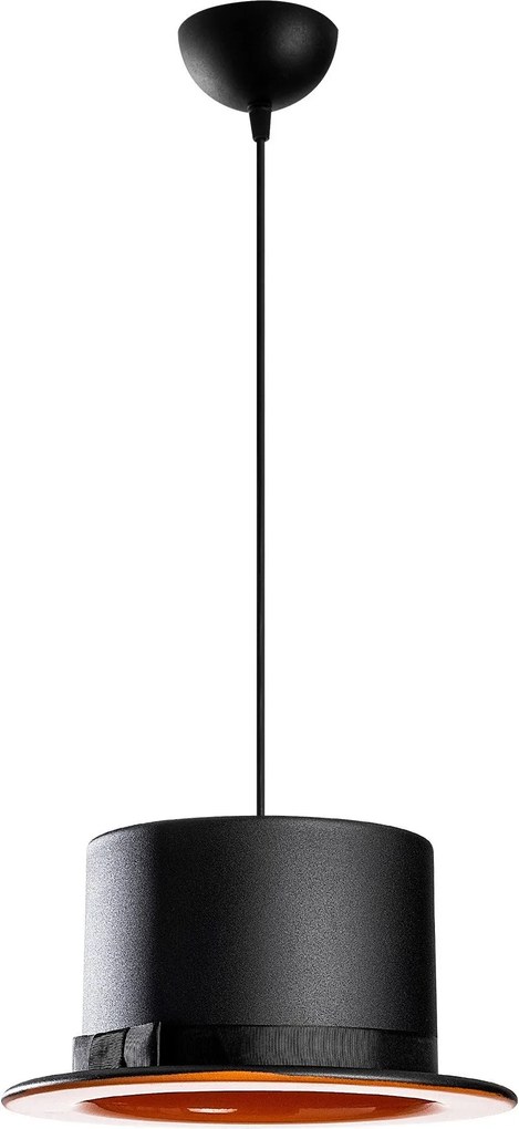 Candeeiro de Teto Fotr Sivani – Preto e Laranja – 30 cm de Diâmetro, 1
