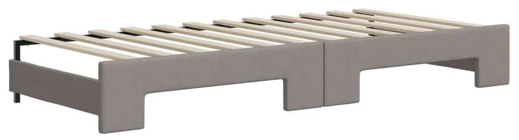 Sofá-cama com gavetão 80x200 cm tecido cinzento-acastanhado