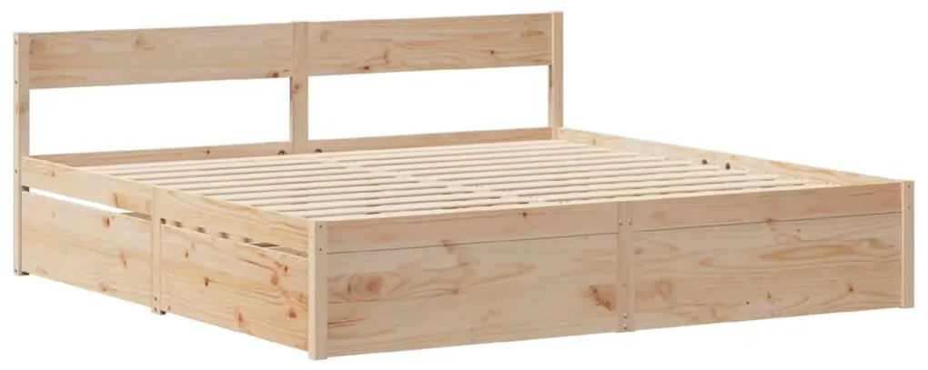 Cama sem colchão 200x200 cm madeira de pinho maciça