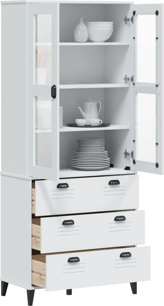 vidaXL Armário alto VIKEN 80x40x190 cm madeira de pinho maciça branco