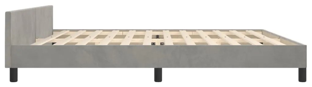 Estrutura de cama sem colchão 200x200 cm veludo cinzento-claro