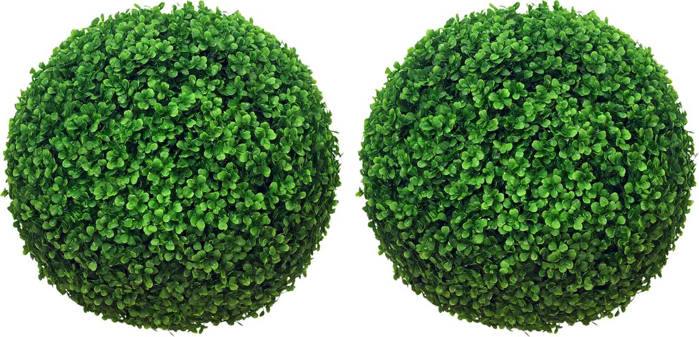 Conjunto de 2 bolas de buxo artificiais de 40 cm, para decoração de interiores ou exteriores, na cor verde