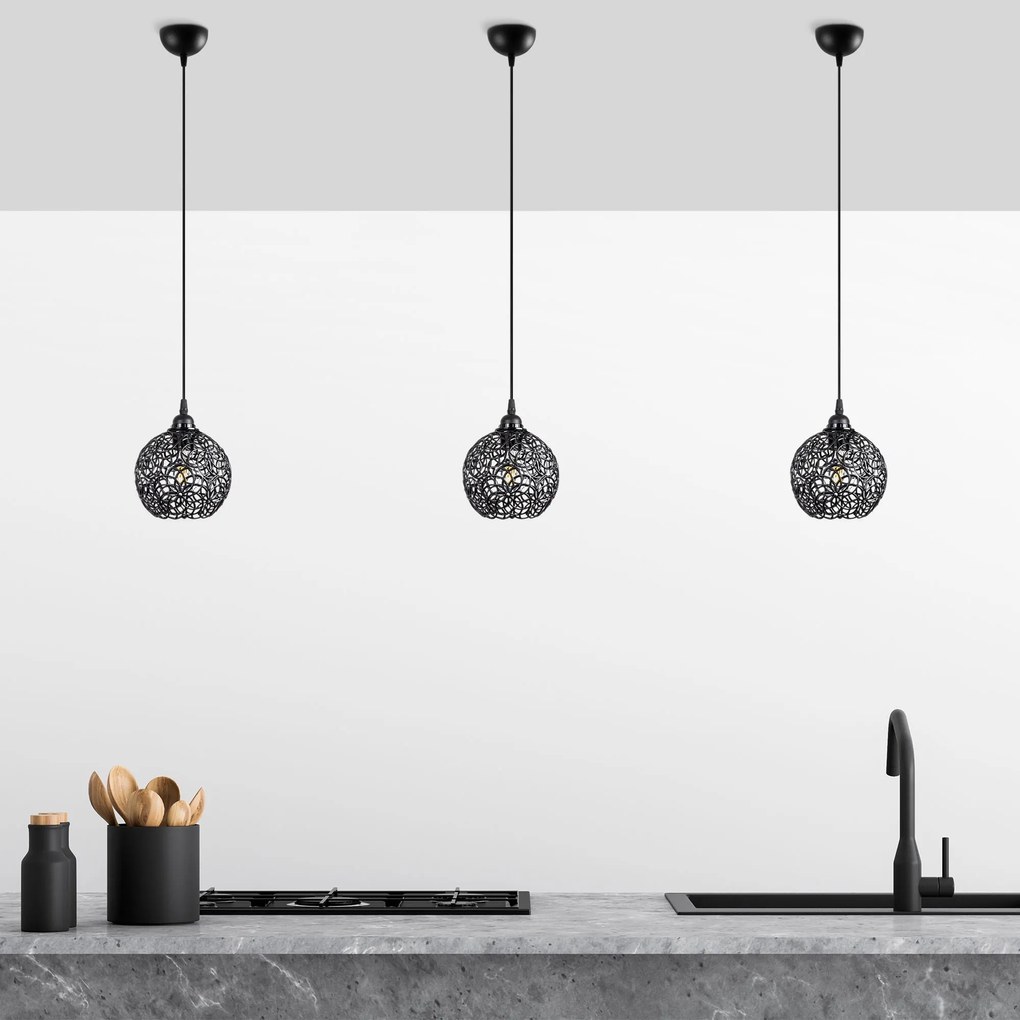 Candeeiro Suspenso Hay – Preto – 17 x 17 x 118 cm