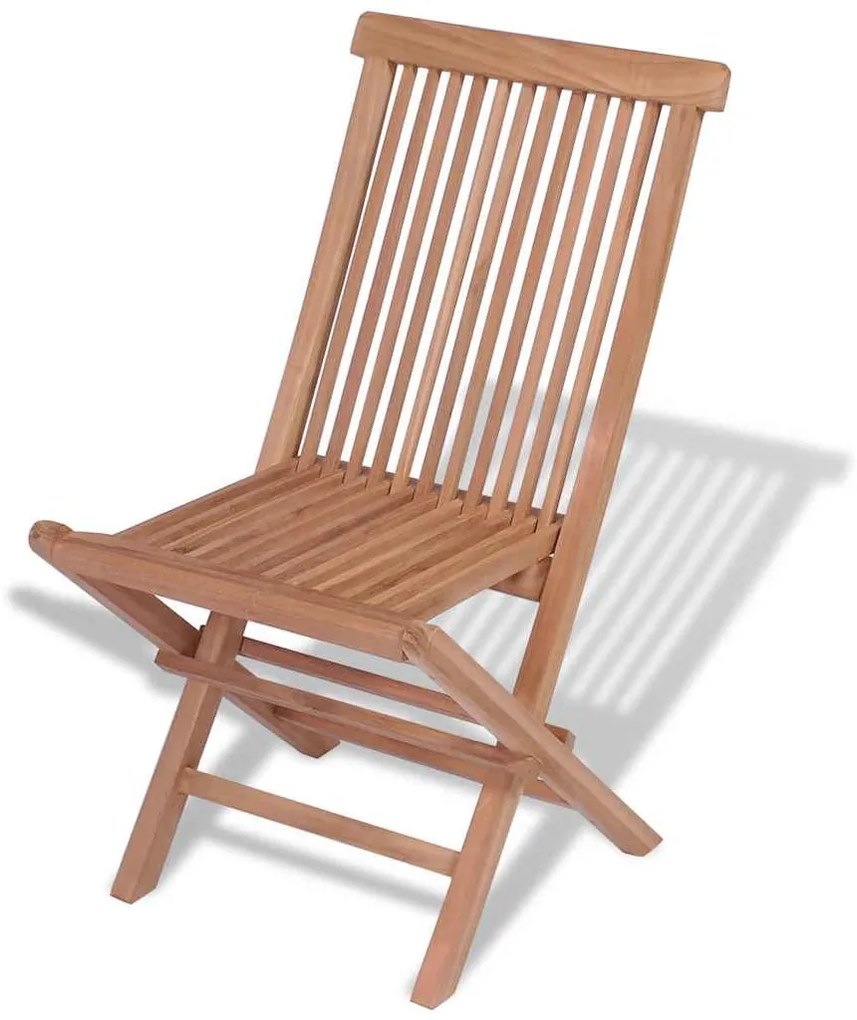Cadeiras de jardim dobráveis 4 pcs madeira teca maciça