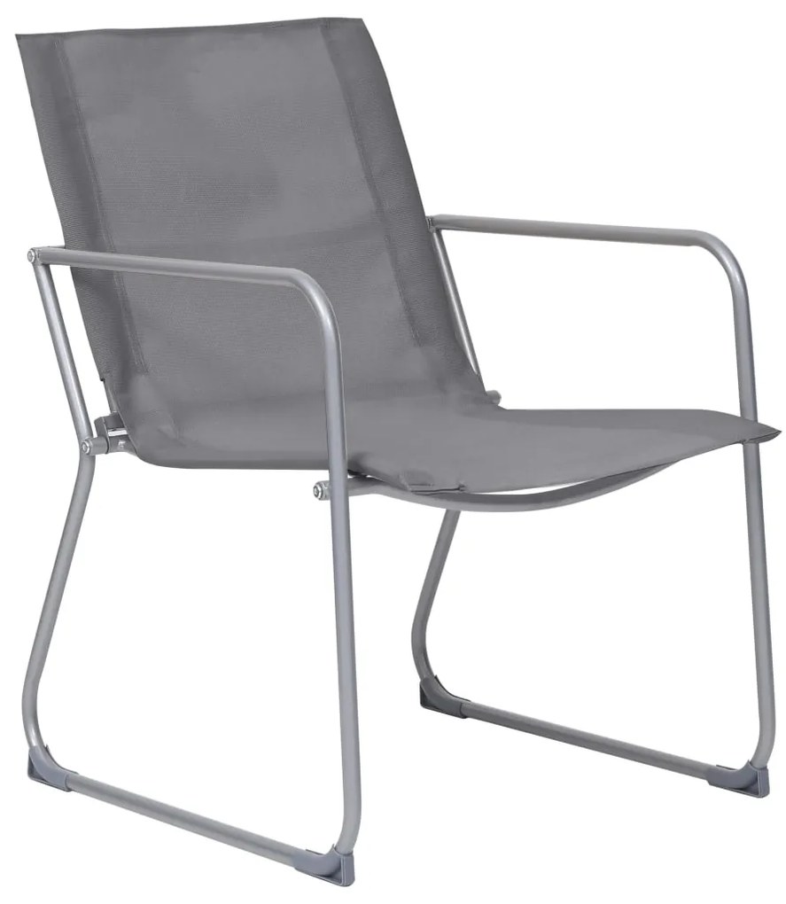 4 pcs conjunto lounge para jardim tecido e aço cinzento