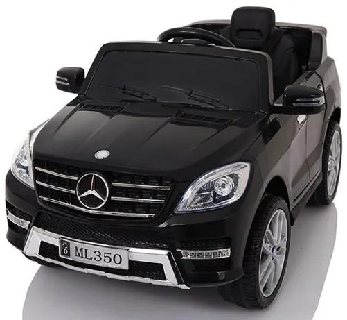 Mercedes ML350 12v, Carro elétrico Infantil módulo de música, assento de couro, pneus de borracha EVA Preto
