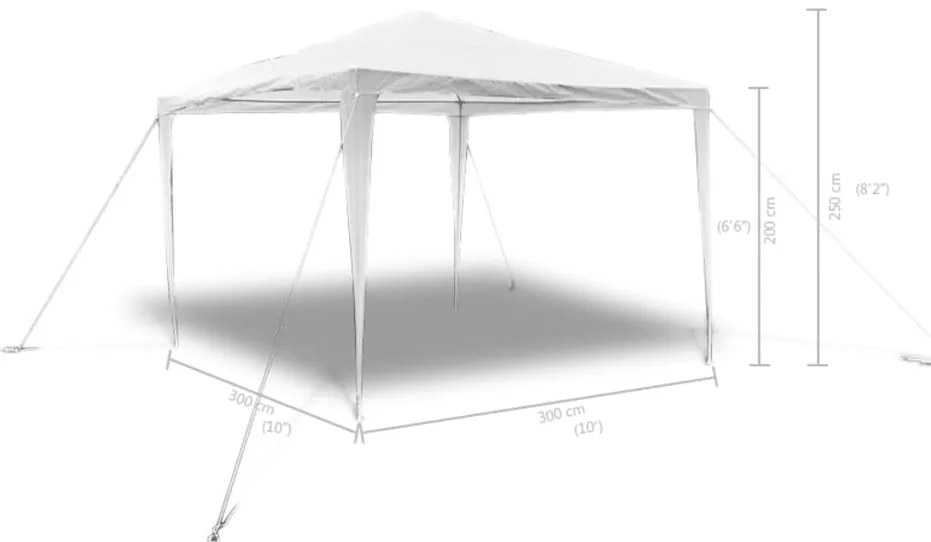Tenda para jardim com cobertura em pirâmide 3 x 3 m