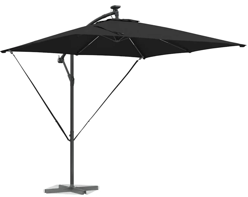 Guarda-sol de Bananeira Cantilever Preto 249 x 249 x 250 cm