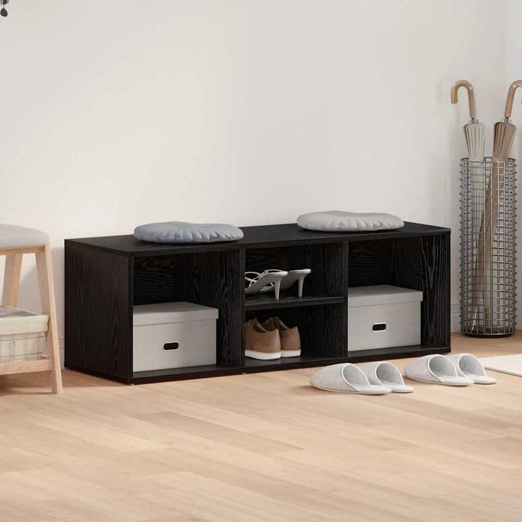 vidaXL Banco para Sapatos Carvalho Preto 102 x 35 x 35 cm