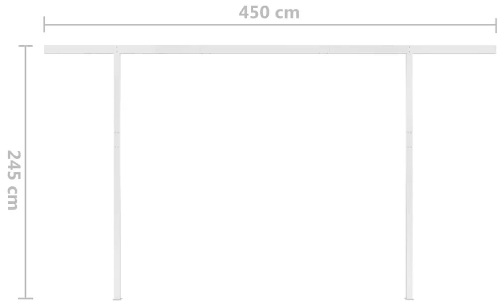 Toldo retrátil manual com postes 4x3,5 m antracite