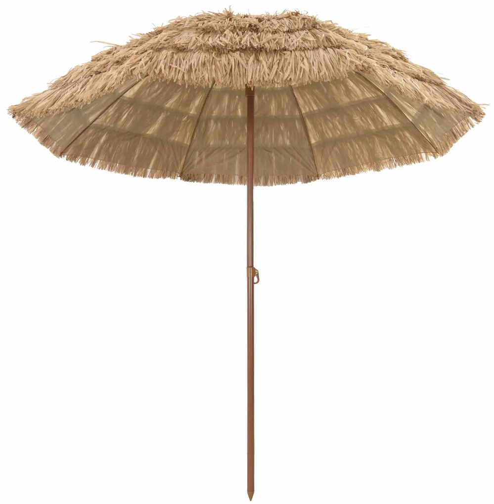 vidaXL Parasol de Praia Natural 255 x 255 x 255 cm Poliéster e Aço