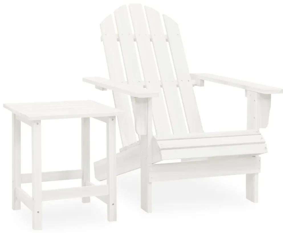 315919 vidaXL Cadeira de jardim Adirondack com mesa madeira de abeto branco