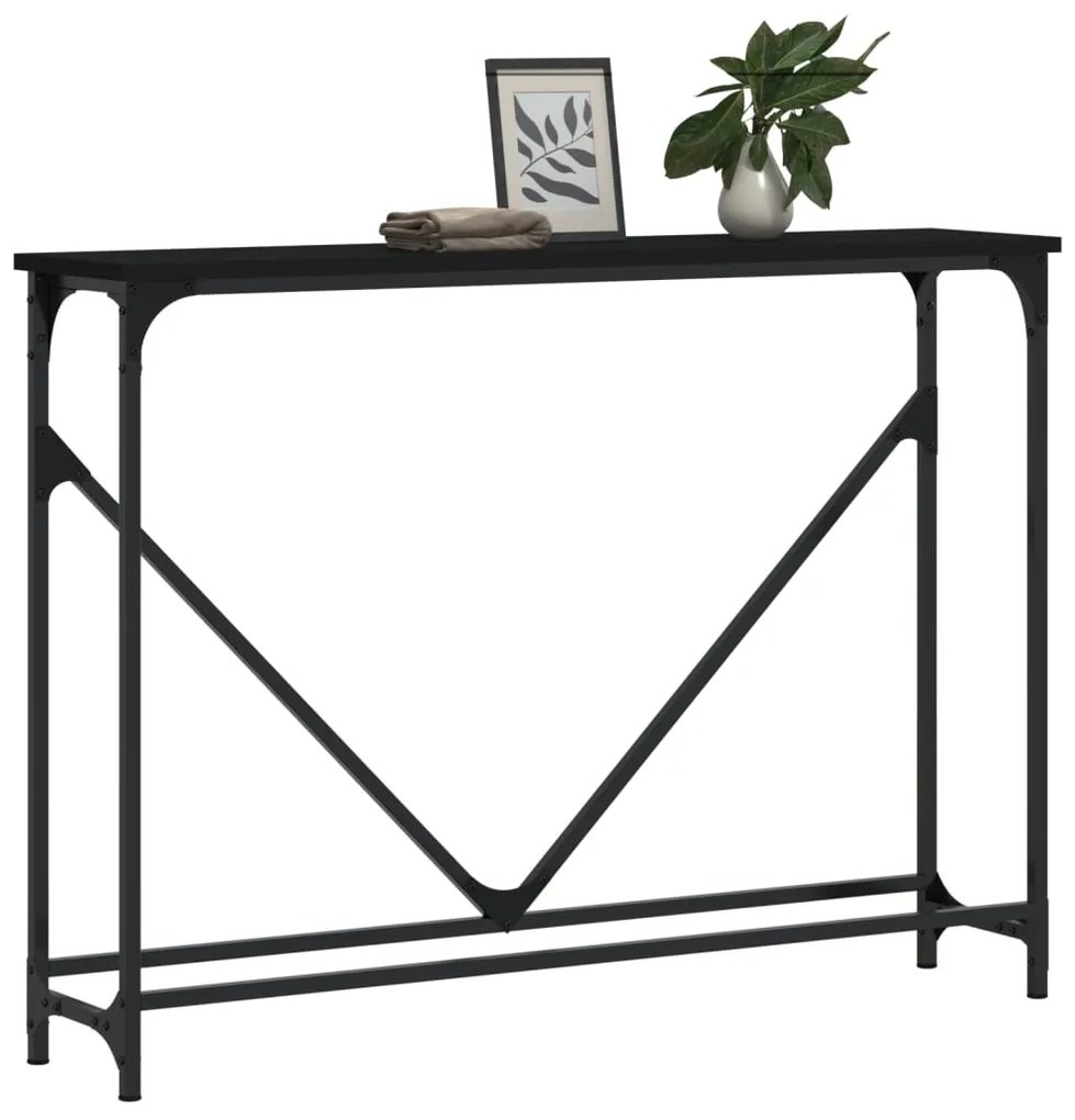 Mesa consola 102x22,5x75 cm derivados de madeira preto