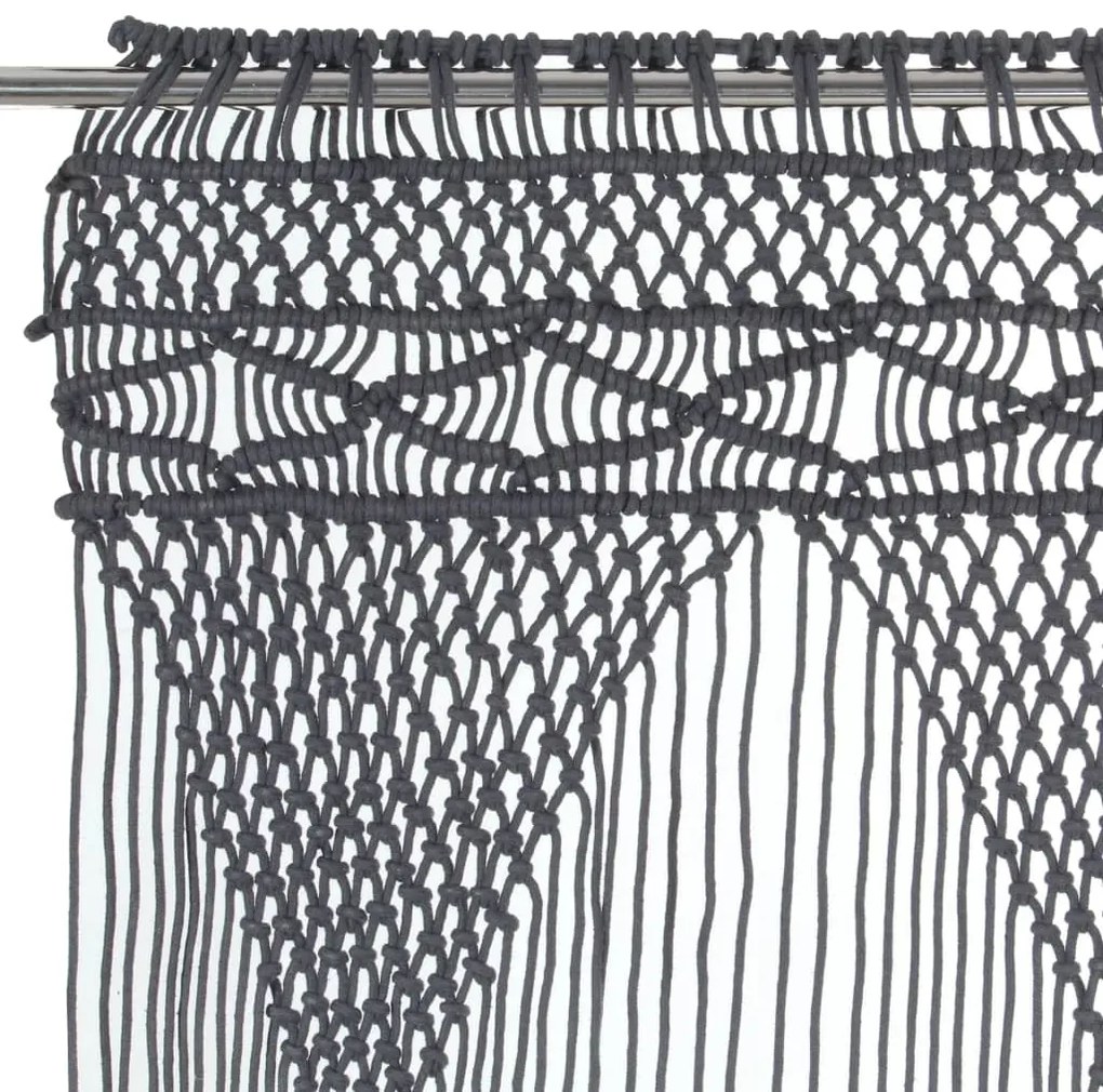 Cortina em macramé 140x240 cm algodão antracite