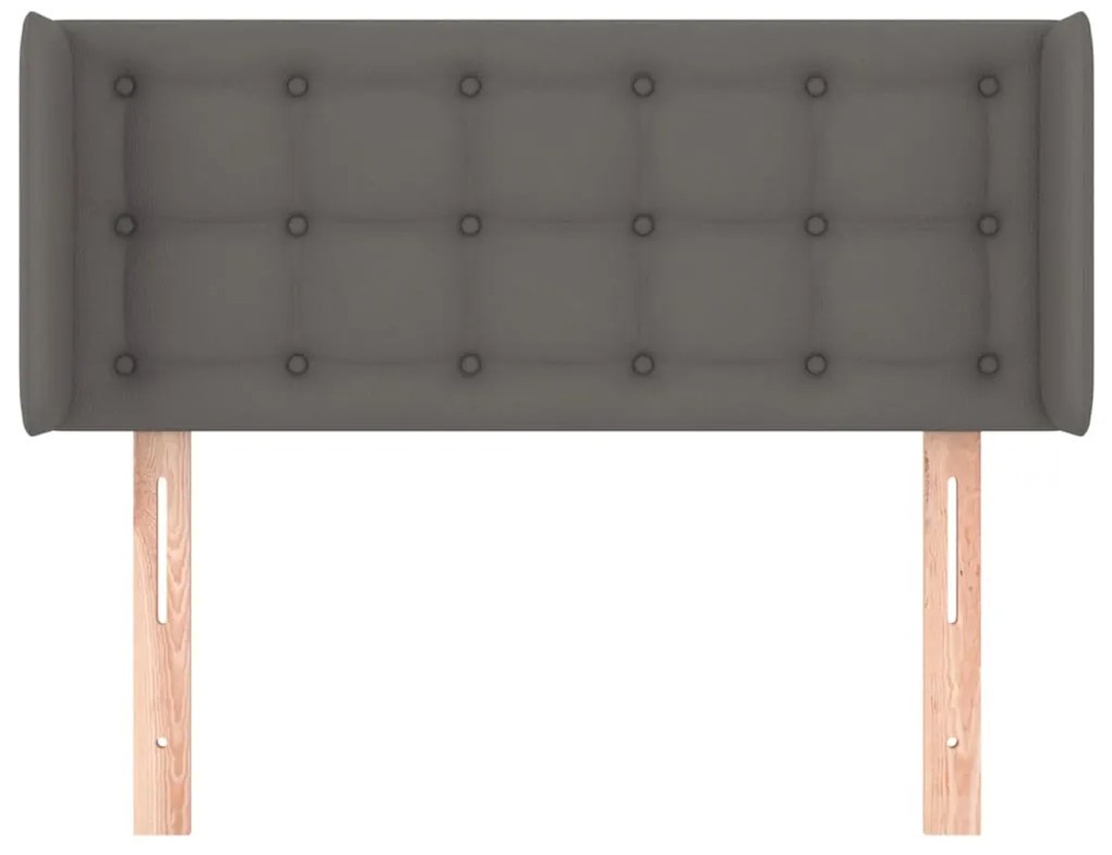 Cabeceira de cama c/ abas couro artificial 93x16x78/88 cm cinza