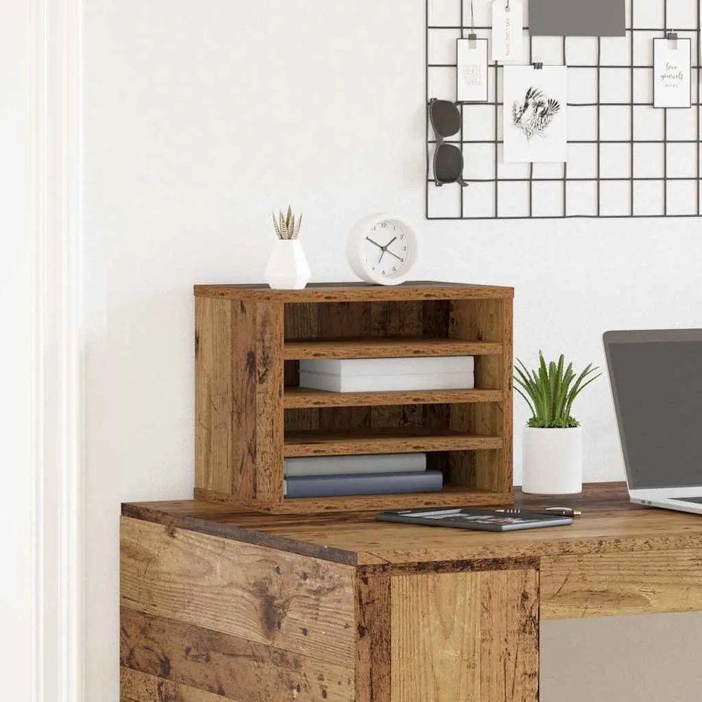 Organizador de Mesa Madeira Velha 36x26x29.5 cm Madeira de Engenharia