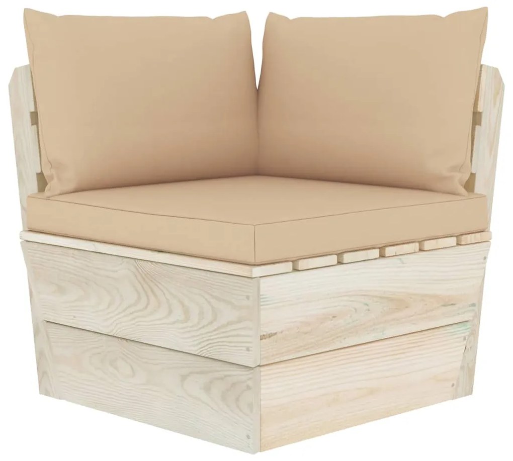 6 pcs conjunto lounge de paletes + almofadões madeira de abeto