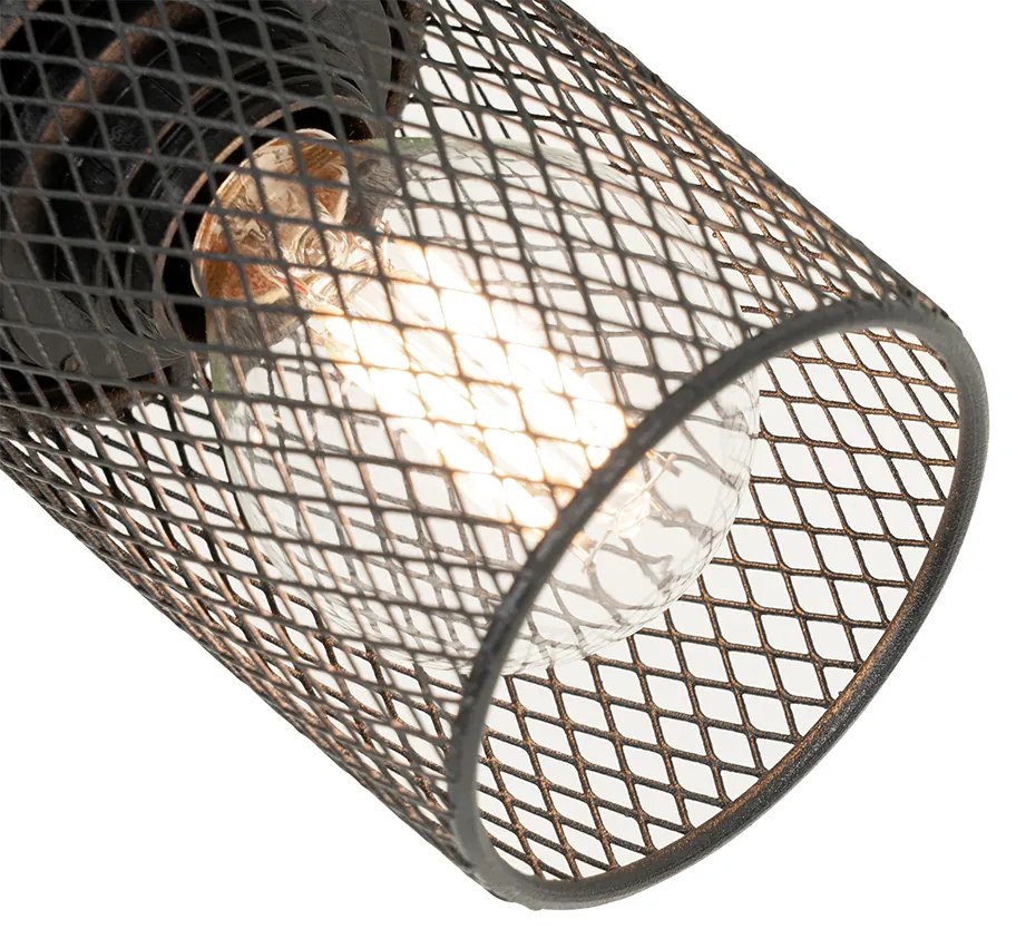 Candeeiro de teto industrial preto 3 luzes ajustável - Jim Industrial