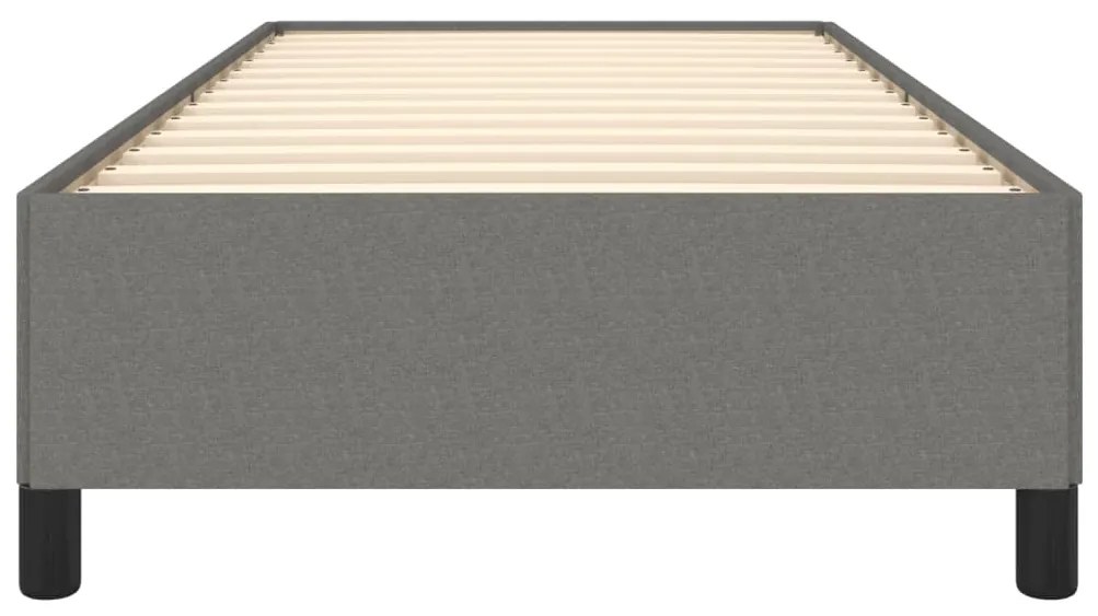 Estrutura de cama sem colchão 100x200 cm tecido cinzento-escuro