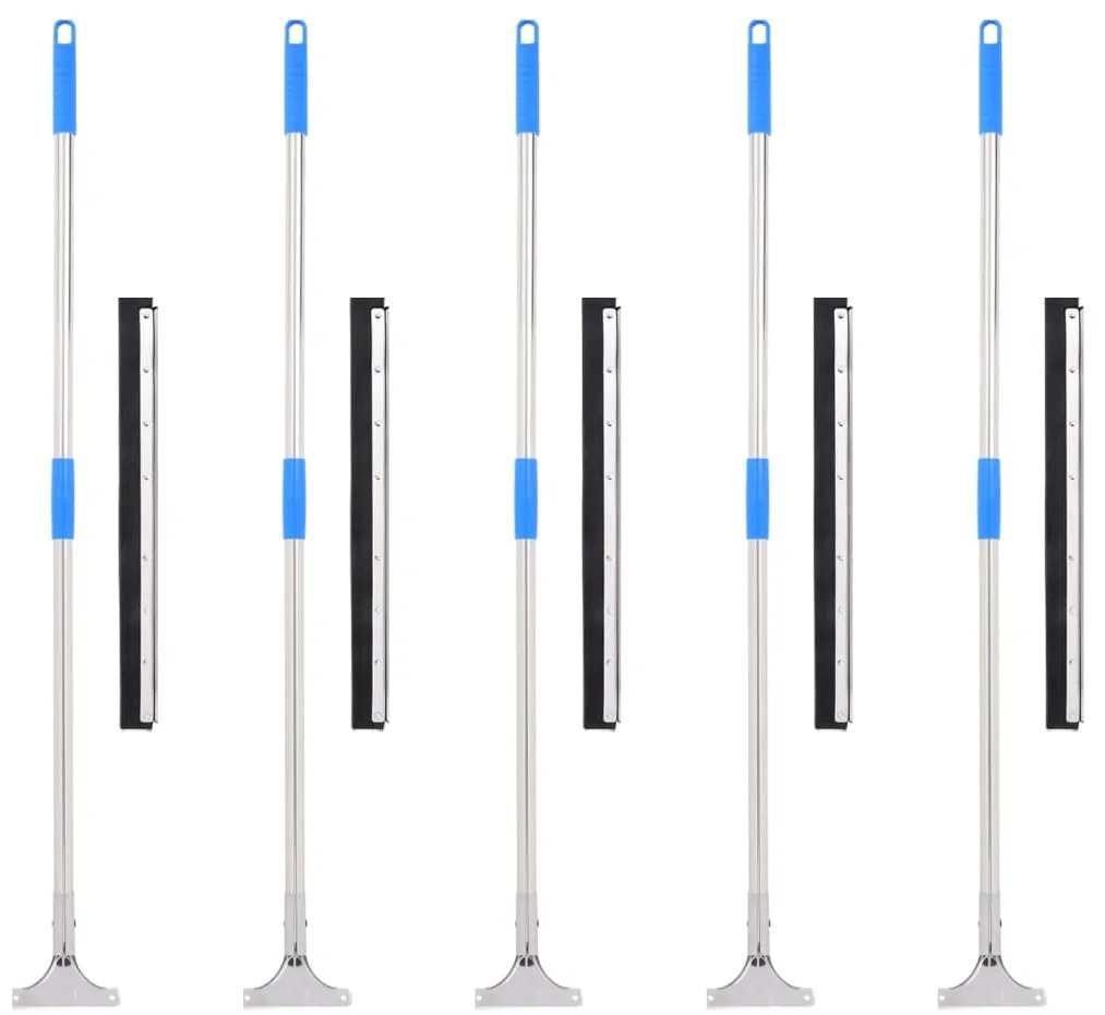 vidaXL Rodo de chão 5 pcs 55x119,5 cm aço e borracha