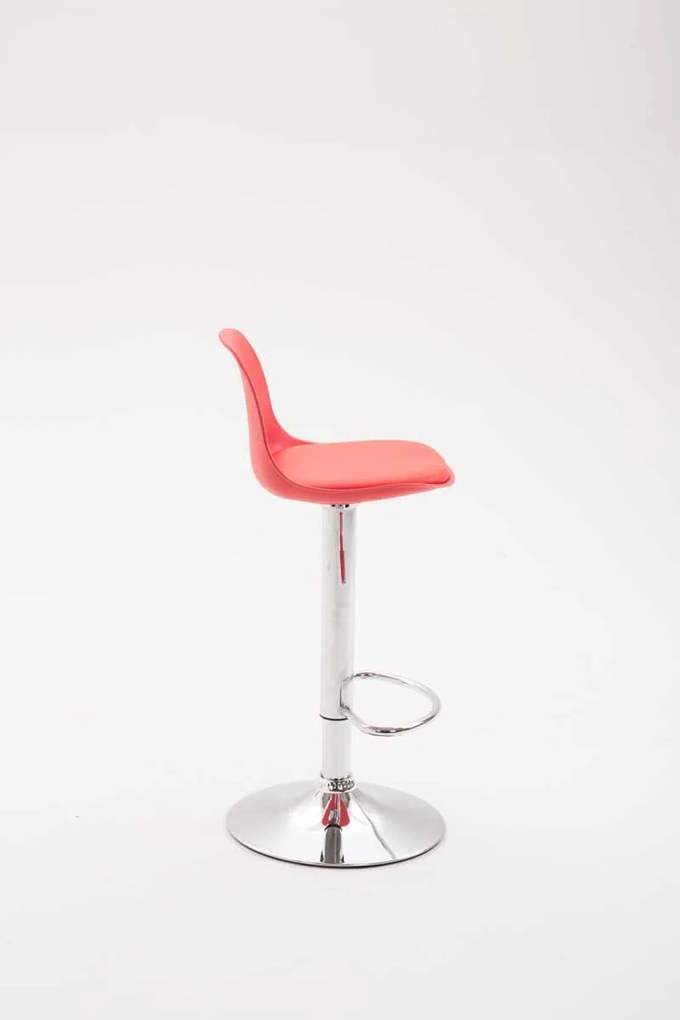 Banco alto Kiel em couro sintético 39 x 82-104 x 43 cm Vermelho