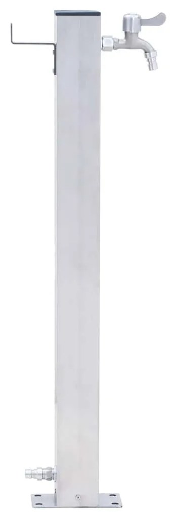 Coluna de água para jardim em aço inoxidável quadrada 60 cm
