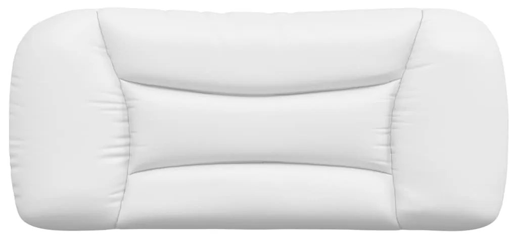 Almofadão de cabeceira 90 cm couro artificial branco