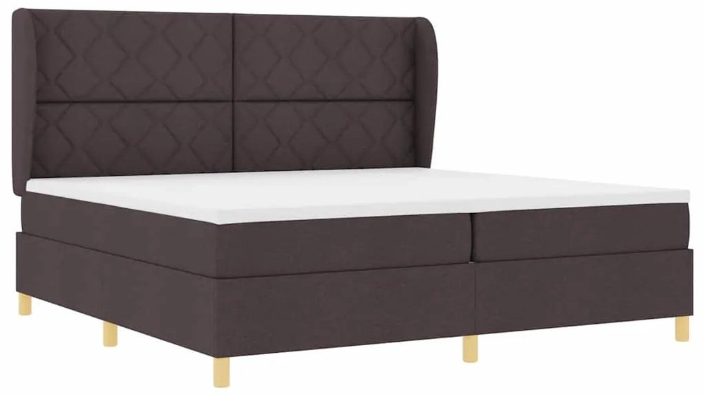Cama Box Spring com Colchão vidaXL Castanho Escuro 200x200 cm Tecido