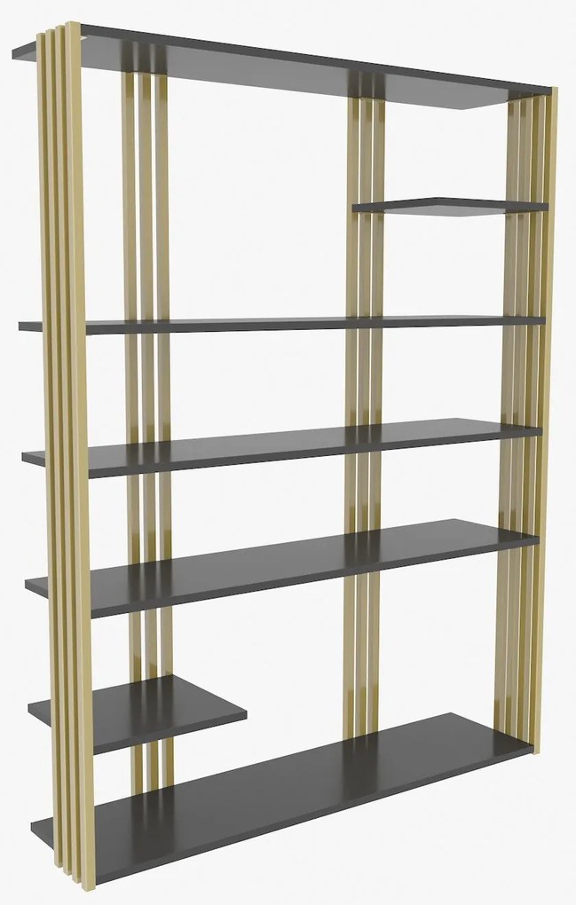 Estante Jenny – Antracite e Dourado – 120x160x29,6 cm