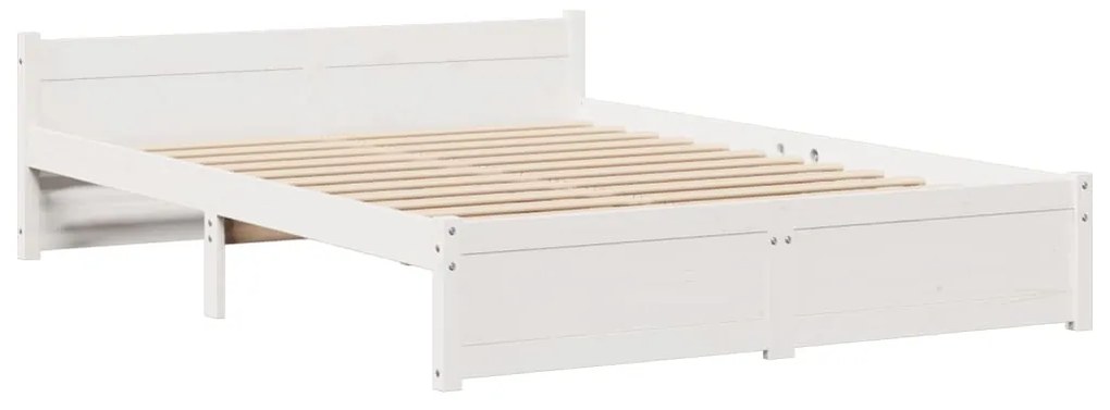 Cama com estante sem colchão 160x200 cm pinho maciço branco