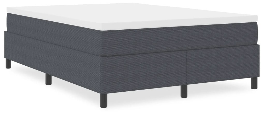 Cama Box vidaXL Cinza Escuro 140x200 cm Tecido de Corduroy