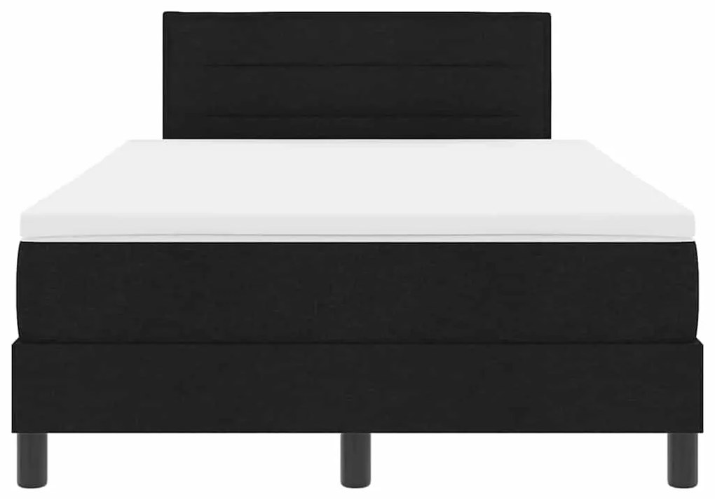 Cama Box com Colchão e LED Preto 120x200 cm Tecido