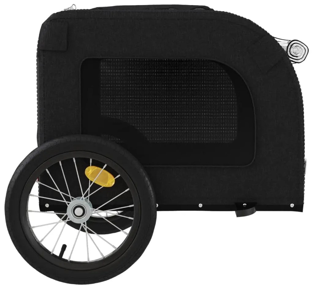 Reboque bicicleta p/ animais tecido oxford/ferro preto