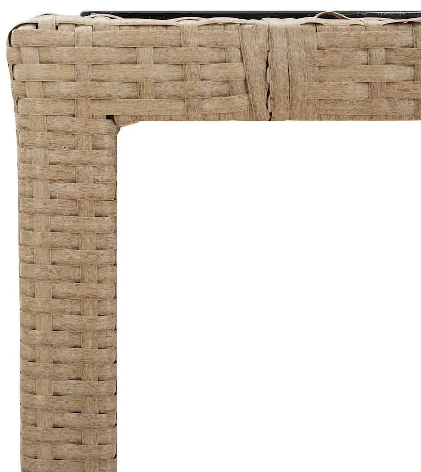 9 pcs conjunto de bistrô para jardim c/ almofadões vime PE bege