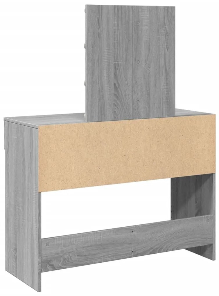 Toucador com LEDs 100x40x130 cm sonoma cinza