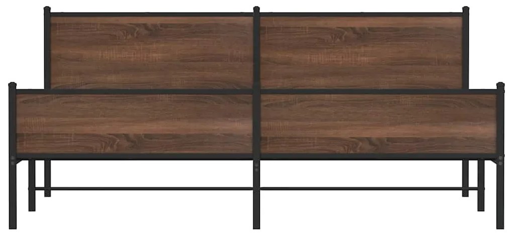 Estrutura cama sem colchão 200x200cm metal carvalho castanho