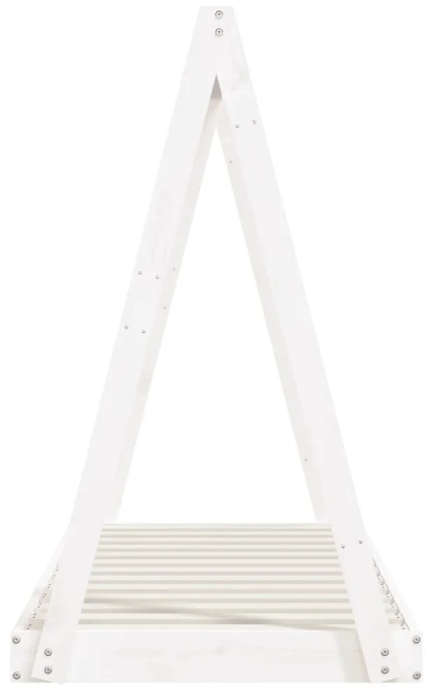 Estrutura de cama infantil 70x140 cm pinho maciço branco