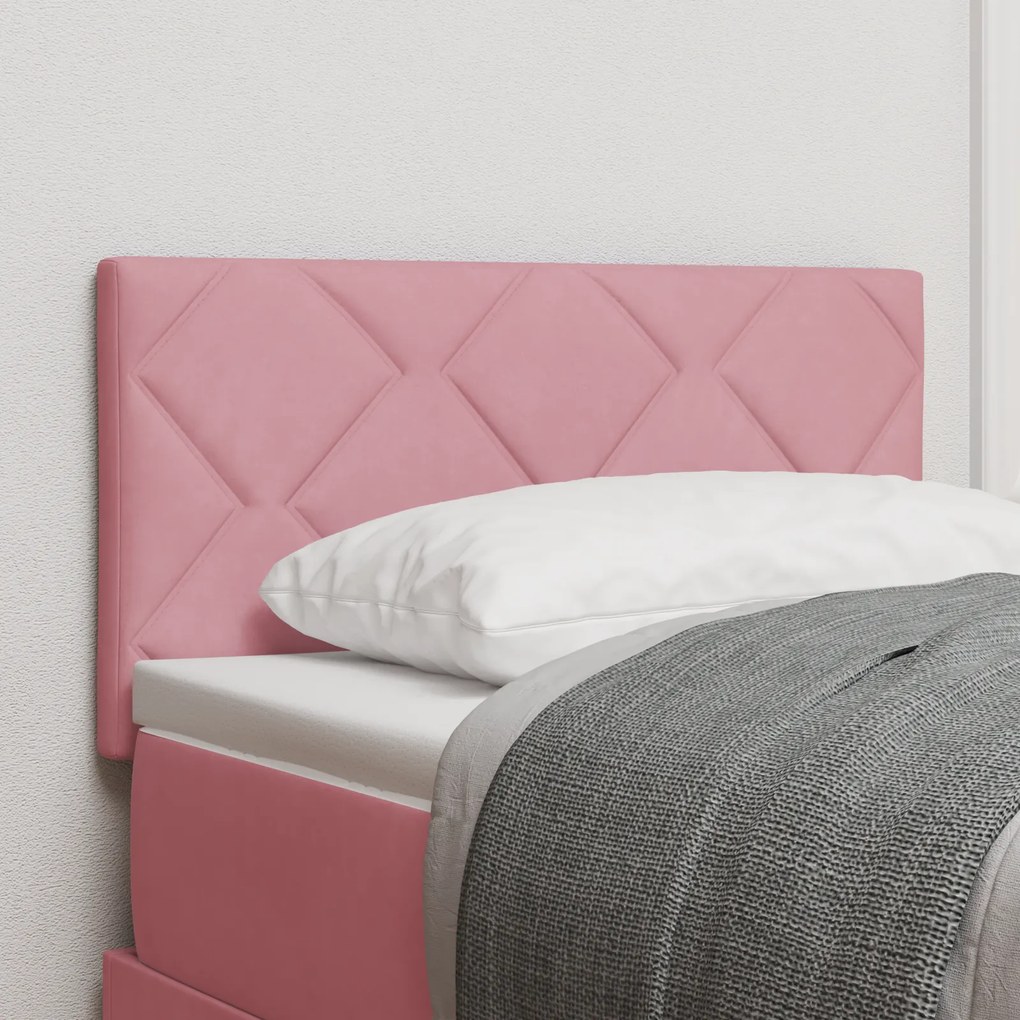 vidaXL Cabeceira LED Rosa Conjunto de 2 Rosa Tecido, Madeira 80 cm