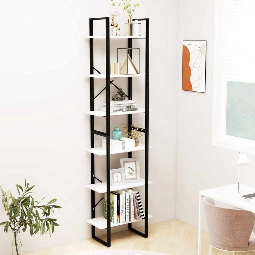 vidaXL Estante 60x30x210 cm madeira de pinho maciça branco