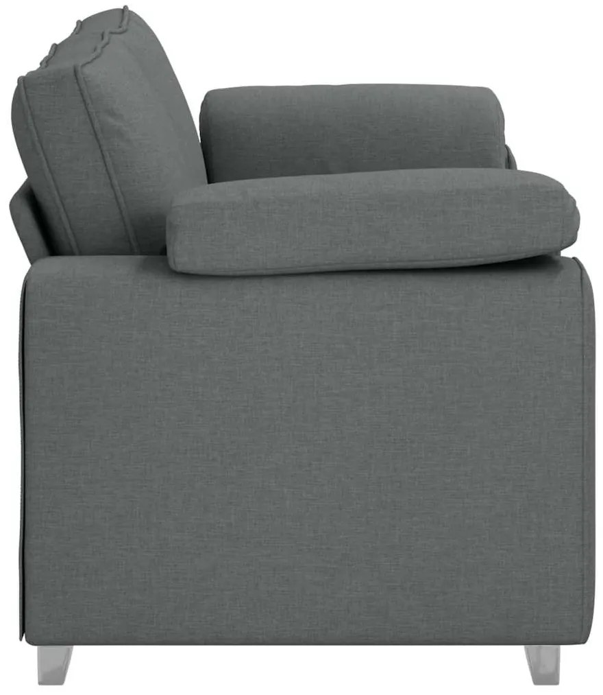 Sofá Loveseat Cinza Escuro, 140 cm, Tecido