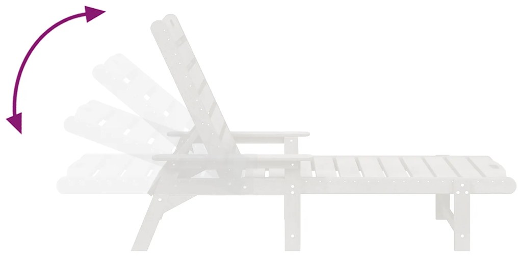 Espreguiçadeiras 2 pcs Branca 162x53x98.5 cm HDPE