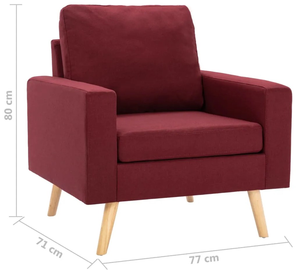 Poltrona em tecido vermelho tinto