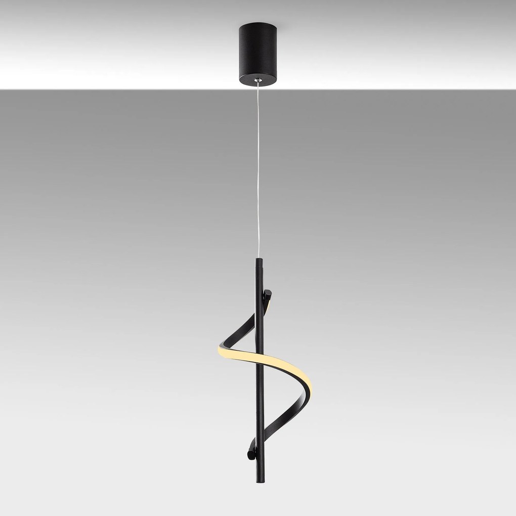 Candeeiro de Teto Likma – Preto – 16x50-100x16 cm
