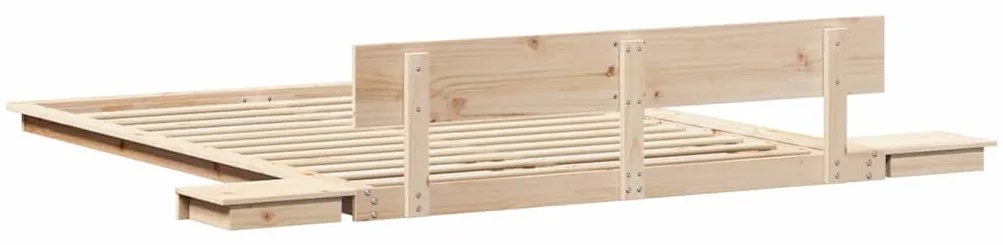 Estrado de Cama com Mesas de Cabeceira 140x200cm Madeira Maciça