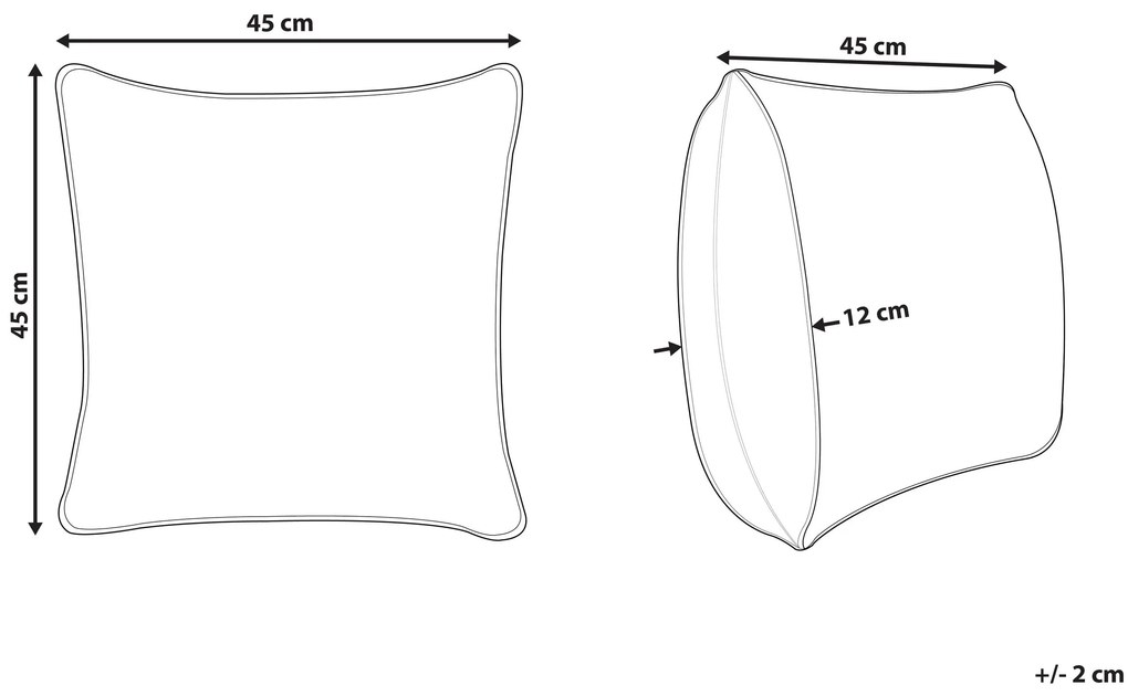 Almofada decorativa preto e branco 45 x 45 cm YONCALI Beliani
