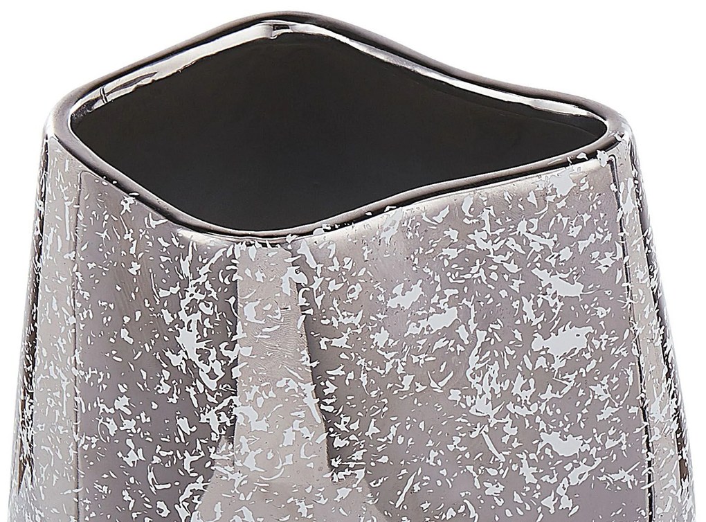 Vaso de cerâmica grés prateada 20 cm CIRTA Beliani